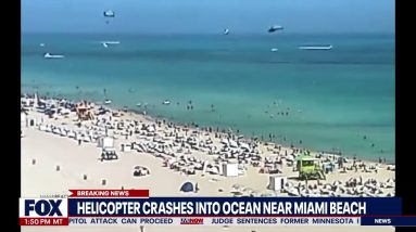 CAUGHT ON CAMERA: Helicopter crashes into ocean near Miami Beach | LiveNOW from FOX
