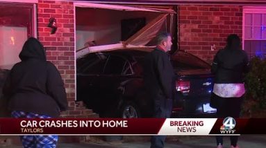 Car crashes into duplex; Man jumps out of way of vehicle, witnesses say