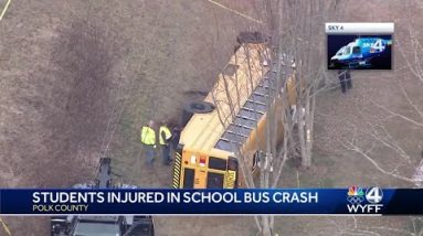 5 students injured, bus driver charged after school bus crash in Polk County