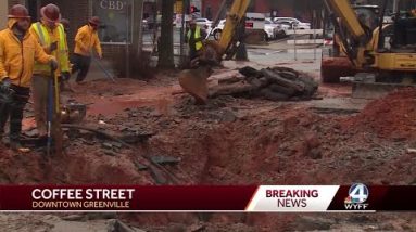 Downtown Greenville water main break