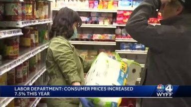 Labor Department: Consumer prices have jumped 7.5% this past year