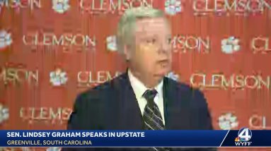 Sen. Lindsey Graham speaks to reporters