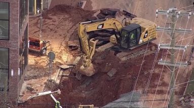 Water main break causes sinkhole to open in downtown Greenville