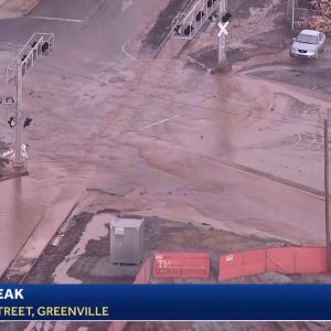 Water main break near Downtown Greenville