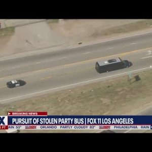 Party bus car chase: High-speed pursuit for stolen vehicle | LiveNOW from FOX