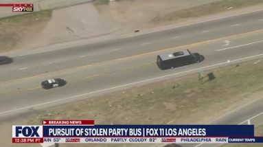 Party bus car chase: High-speed pursuit for stolen vehicle | LiveNOW from FOX