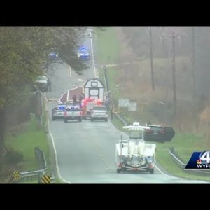 Driver dies when tractor-trailer hits shed in roadway, troopers say