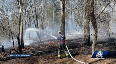 Fast-moving brush fire in North Carolina putting structures at risk