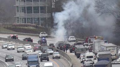 Hit-and-run with fire shuts down all lanes of I-85 in Anderson County