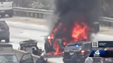 Hit-and-run with fire shuts down all lanes of I-85 in Anderson County