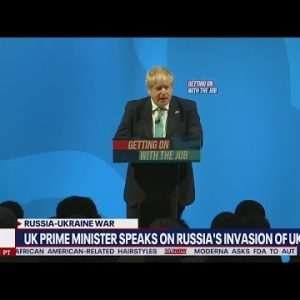 UK Prime Minister Boris Johnson delivers remarks on Russia's invasion of Ukraine