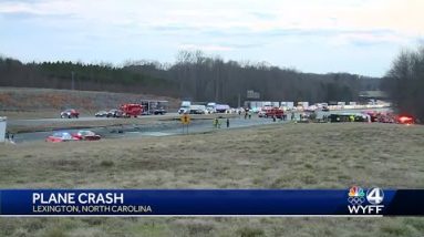 Plane crashes into tractor-trailer on I-85 in North Carolina