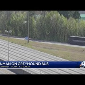 Reports of gunman on Greyhound bus shuts down part of Interstate 85