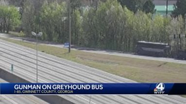 Reports of gunman on Greyhound bus shuts down part of Interstate 85