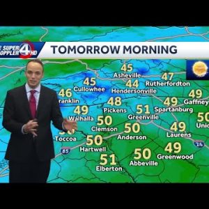 Spotty showers continue tonight; morning fog expected