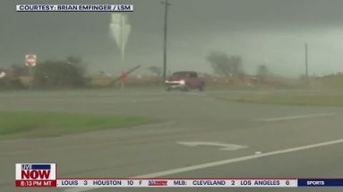 Viral red truck driver caught in tornado SPEAKS OUT | LiveNOW from FOX