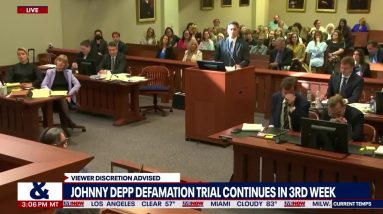 Johnny Depp laughs: Amber Heard's lawyer objects to his own question | LiveNOW from FOX