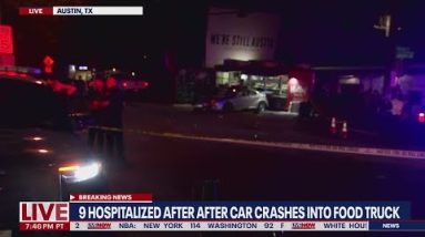 Car smashes food truck in Austin:  nine people hurt