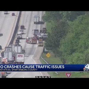 Crashes on Interstate 85 in Spartanburg County slows traffic