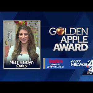 Kaitlyn Oaks wins the Golden Apple Award