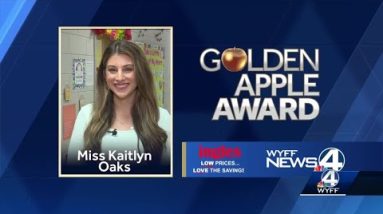 Kaitlyn Oaks wins the Golden Apple Award