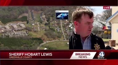 Greenville County Sheriff Hobart Lewis and School superintendent Burke Royster speak about shooti...