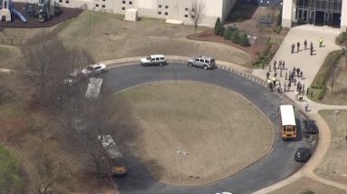 Video of student being reunited with parents at church after school shooting