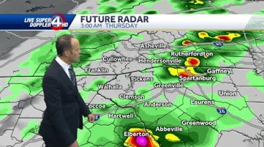 Storms move through, keeping low severe threat