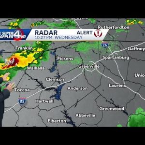 Storms move through, keeping low severe threat