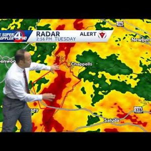 Tornado warning in Greenwood County