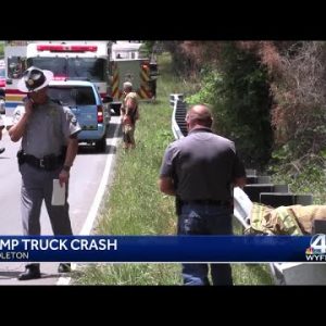 Driver dead after dump truck overturns in Anderson County, coroner says