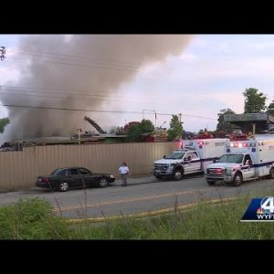 Fire near downtown Greenville sends plume of smoke over area
