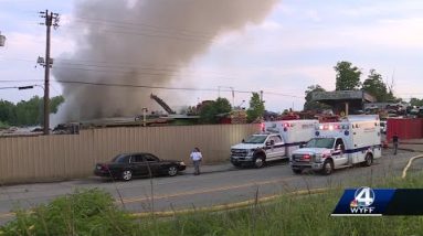 Fire near downtown Greenville sends plume of smoke over area