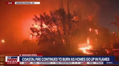 'Coastal Fire' in Laguna Niguel destroys homes late into the evening | LiveNOW from FOX