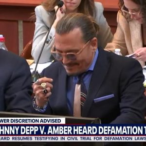 Johnny Depp cracks up at Amber Heard penile testimony | LiveNOW from FOX