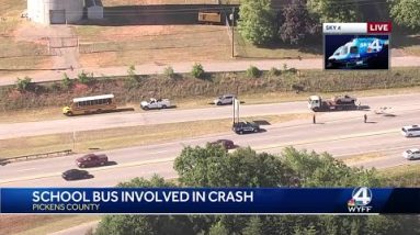 Pickup truck hits Upstate school bus, officials say