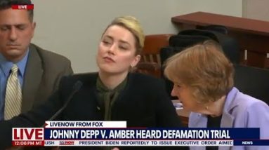 Amber Heard smirks as Johnny Depp confronted with photo contradicting abuse testimony