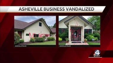 West Asheville pregnancy business vandalized with red spray paint; police looking for vandals