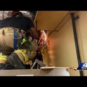 Man gets stuck in pizza oven vent