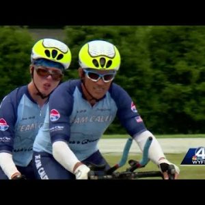 15-year-old and father cycling across the country for a cause stop in the Upstate