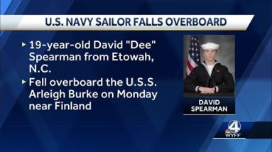 Navy seaman from North Carolina lost overboard, U.S. Navy confirms