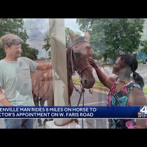 Greenville, South Carolina man rides 8 miles on horse to get to doctor's appointment