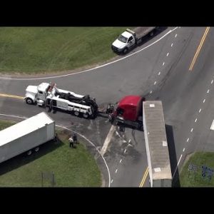 Tractor trailer crash