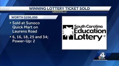 Winning lottery ticket sold in Greenville