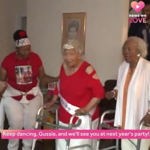 Woman celebrates 105th birthday with family dance party