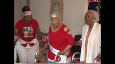Woman celebrates 105th birthday with family dance party
