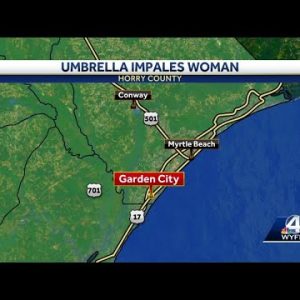 Woman impaled by umbrella dies in Myrtle Beach