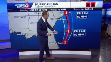 Ian strengthens into Cat. 1 hurricane, expected to make landfall along South Carolina coast Friday