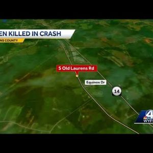 16-year-old killed in Upstate crash, coroner says