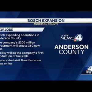 Anderson County's Bosch announces 350 new jobs, expansion